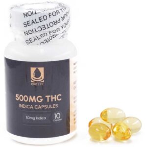 One Life Soft Gel Capsules – 500mg THC (Indica